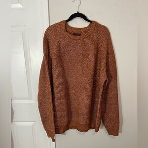 Alesbury Rustic Brown Crewneck Ribbed Chunky Men’s Sweater,XL